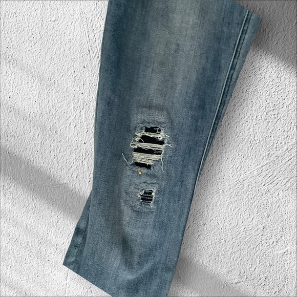 SoHo New York legging Jegging Boho Denim Faded Blue Stretch Patch Jean SZ 12 - Picture 6 of 7